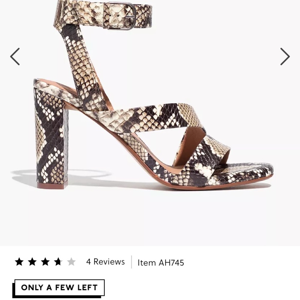 Madewell Liv Sandal in Snake Embossed Leather